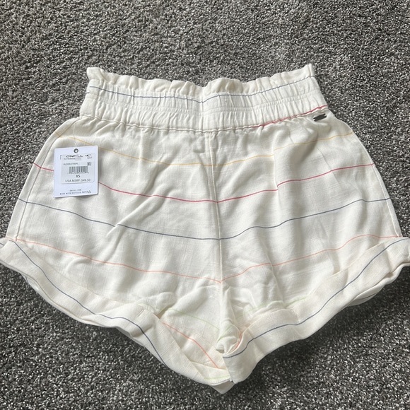 NWT O'Neill Alden Stripe Paperbag Waist Woven Shorts - Picture 3 of 4